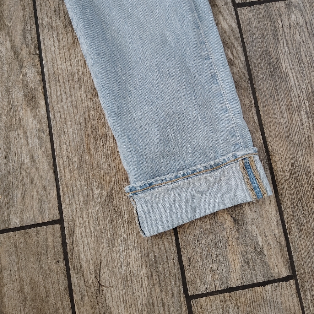 Loft Cuffed Wide Leg Denim Lightwash Jeans - Picture 13 of 15